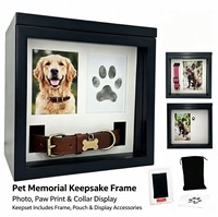 Cadre photo commémoratif pour animaux de compagnie avec support pour empreinte de patte, pour la commémoration de la perte de chien ou de chat, cadeau et décoration intérieure