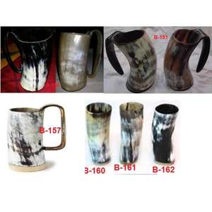 แก้วมักไวกิ้งฮอร์นขนาด500มล. เป็นมิตรกับสิ่งแวดล้อมคุณภาพระดับพรีเมียมทำด้วยมือรูปทรงธรรมชาติของขวัญวินเทจไม่ซ้ำใครกันน้ำ - Product Image 2