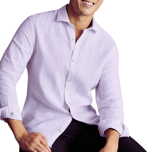 เสื้อลินินแท้หรูหราสีม่วงไลแลค | น้ำหนักเบาระบายอากาศได้ดีและมีสไตล์ - Product Image 3