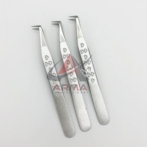 Pinzas de extensión de pestañas de volumen de 90 grados de alta calidad de Venta caliente Pinzas de pestañas puntiagudas de acero inoxidable con logotipo personalizable - Product Image 6