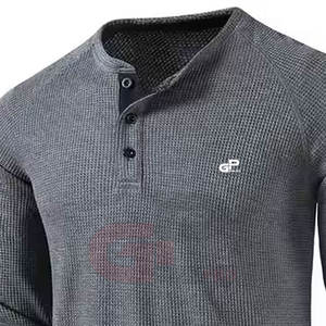 Transpirable Nuevo estilo Hombres Henely Camisas Venta caliente Precio al por mayor Diseño de logotipo personalizado Hombres Henely Camisas - Product Image 3