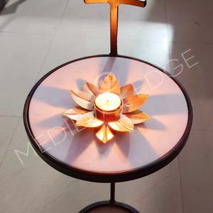 Elegante pétalo de flor de hierro Diya, lámpara de aceite tradicional de la mejor calidad para decoración del hogar, empresa manufacturada más grande para especial - Product Image 4