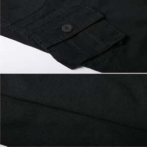 OEM hombres con estilo mono lavado de tiro alto holgado recto Streetwear estilo Denim Cargo pantalones Vintage negro Jeans pantalones Casuales - Product Image 6