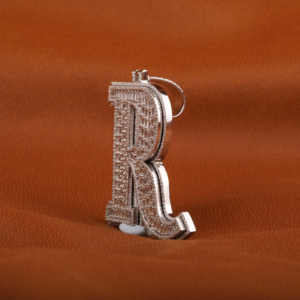 925 argent Sterling Hip hop Style rappeur pendentif glacé R lettre charme cadeau de fête pour lui avec pendentif Moissanite pour lui - Product Image 2