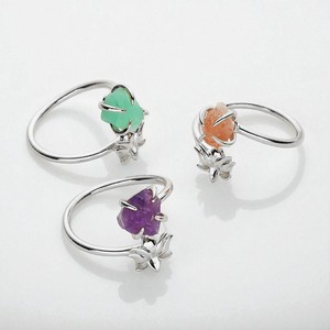 925อัญมณีสีดำออบซิเดียนสินค้ามาใหม่แหวนดอกบัวทรงกลม - Product Image 5