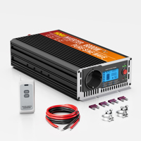 HOULI Onduleur Solaire Monophasé DC/AC 6000W/3000W à Onde Sinusoïdale Pure 12V/24V DC 220V AC 50/60Hz Efficacité 90% pour VR, Maison, Voiture