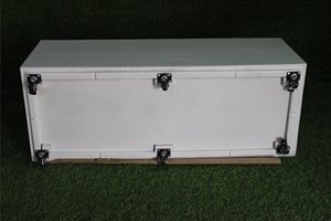 Modern <b>Rectangular</b> Outdoor Planter Box with Wheels for <b>Flower</b> Green Plant Garden Use Lightweight Weather Resistant FRP - Product Image 4