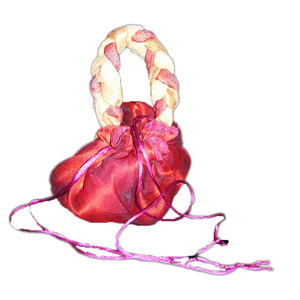 Vente en gros pochette en organza taille personnalisée avec cordon poignée d'étanchéité Potli avec poignée en corde - Product Image 2
