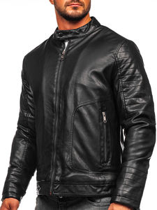 Chaqueta de Cuero de Moda para Hombre, Alta Calidad, Venta al por Mayor, Tallas XS-XXL, Estilo Urbano, Piel de Vaca, Lona Lisa Teñida, Cierre de Cremallera Frontal - Product Image 5