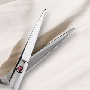 Tijeras profesionales de corte de pelo de acero inoxidable 420, hoja recta, tijeras de peluquería plateadas, punta roma afilada, opciones de belleza - Product Image 3