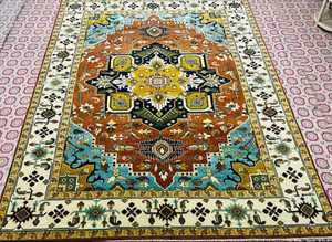 Alfombras de lana anudadas a mano personalizables Sherapi Patrón abstracto hecho a mano para uso doméstico o hotelero - Product Image 5