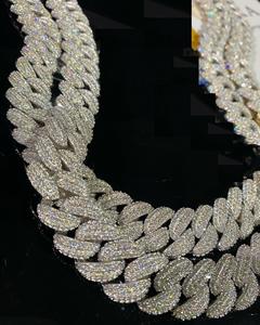 Pendentif inversé unisexe en argent sterling 925 plaqué or blanc 14 carats, avec moissanite VVS taille princesse, style hip-hop, 18 mm, 22 pouces, certifié IGI - Product Image 2