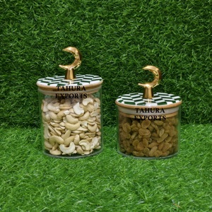 Pot en résine transparente personnalisé 2026 avec nacre, fait main, décoration du Ramadan, rangement pour fruits secs, couvercle pour condiments - Product Image 1