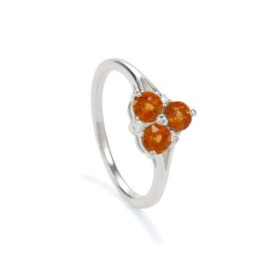 Bague de promesse plaquée or blanc 14 carats avec topaze et zircon blanc, design romantique - Product Image 1