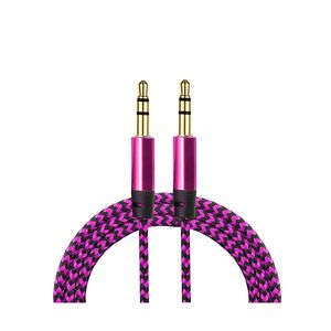 Câble audio tressé Diwu 3,5 mm mâle-mâle 1 m en cuivre pur rose - Product Image 1