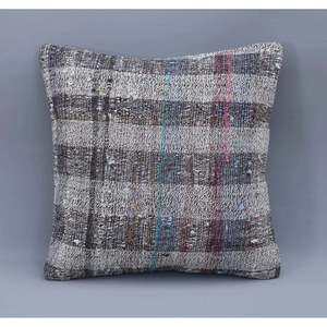 Housse de coussin turque nouée à la main (beige) 18 x 18 Rc_27132 - Product Image 1