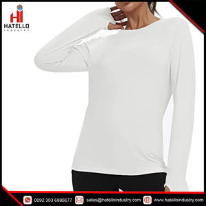 Camisetas largas de entrenamiento para mujer, ropa deportiva de manga larga con espalda de malla, para Yoga, correr, venta al por mayor - Product Image 4