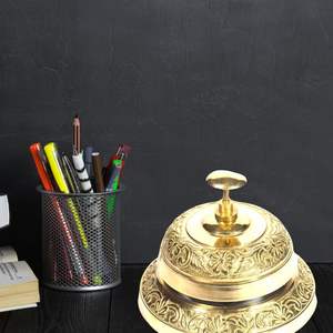 Elegante campana de mano de latón, regalo novedoso, mango de madera, Colección marítima clásica para Servicio Escolar, decoración de oficina en casa, aleación hecha - Product Image 3