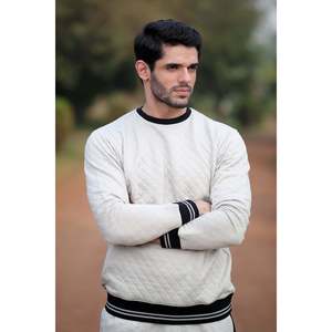 KIATE Winter Crew Neck Pullover Sweatshirt XS-XL Anti-Wrinkle Anti-Shrink Solid Pattern <b>Printed</b> Hoodie Knitted Fabric Plain Dye - Product Image 3