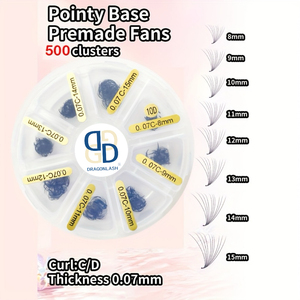 Extensiones de Pestañas Pre-fabricadas Profesionales al por Mayor, Hechas a Mano, de Fibra PBT Coreana, con Base Puntiaguda, Suaves, 250 Unidades - Product Image 6