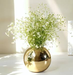 Vase à fleurs en métal fini or de petite taille pièce maîtresse de table décorative pour la maison salon bureau hôtel décoration intérieure utilisation - Product Image 4