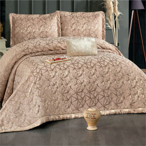 Ensemble de couvre-lit Guzide ELIZ 4 pièces classique en chenille 100% tissée, rayé, teint en fil, lavable, anti-acariens, taille King - Product Image 1