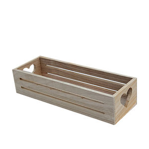 Scatola Decorativa in Legno a Forma di Cuore, Vassoio Stretto con Manico Traforato, Contenitore per Piante e Oggetti - Product Image 1