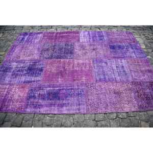 Alfombra Vintage de 5.6x7.8 pies, Alfombra Turca Grande, Alfombra Oriental de Lana Morada - Product Image 4