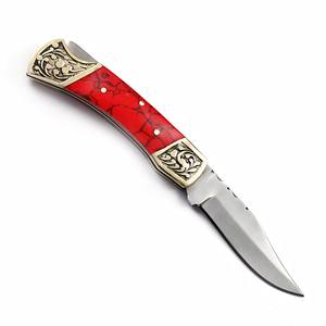 Stainless Steel Folding Blade <b>Utility</b> <b>Knife</b> Turquoise Handle Custom Leather Sheath <b>Pocket</b> <b>EDC</b> Industrial Grade Hunting Camping - Product Image 2