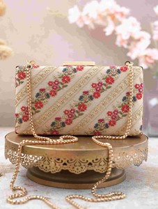 Bolso de Mano Impermeable con Bordado Grande para Mujer, Estilo Étnico, para Fiestas, Bodas, Regalos, Hecho en India - Product Image 2