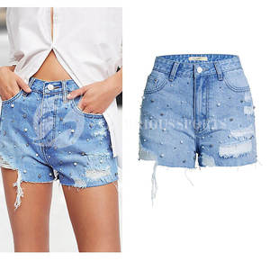 Shorts Vaqueros Casuales de Cintura Media y Pierna Ancha para Mujer, 100% Algodón, Secado Rápido, Alta Calidad, Estilo Hip Hop, Verano, Logotipo Personalizable en la Cintura - Product Image 2