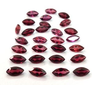 โรโดไลท์โกเมนธรรมชาติสีชมพูตัดมาร์คีท2X4มม. ถึง5X10มม. เหลี่ยมเพชรพลอย-ชมพูโรโดไลท์การ์เน็ตมาร์คีส์ตัด - Product Image 1