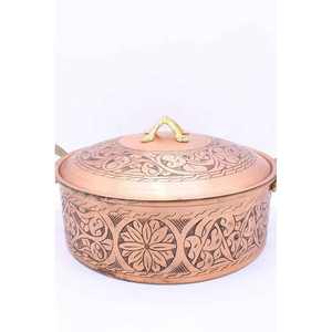 Más vendidos con precio barato hecho en La India plato de frotamiento redondo minimalista seguro cobre puro vajilla occidental con calidad superior - Product Image 3