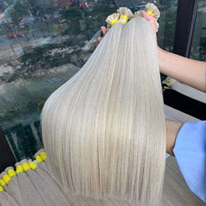 Extensiones de cabello de punta plana vietnamita Color Rubio 613 Alta calidad Super doble dibujado Precio de fábrica - Product Image 1
