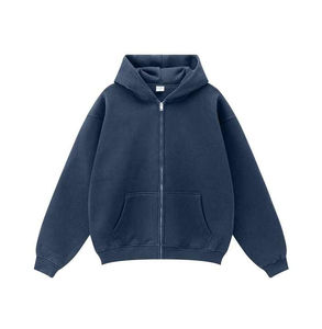 Nouveaux sweats à capuche zippés doublés, élégants et respirants, 100 % coton, écologiques, coupe oversize, personnalisables pour hommes – Collection Hiver 2026 - Product Image 3