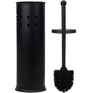 Nouveau style de brosse de toilette en silicone avec support de toilette enduit de noir complet brosse de toilette avec support vente chaude pour la maison hôtel - Product Image 1