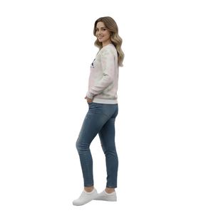 Sudadera Corta Holgada con Cuello Redondo para Mujer 2025, Sudadera de Manga Larga con Estilo, Sudadera Corta con Capucha, Logotipo Personalizado en la Parte Delantera, Servicios OEM - Product Image 2