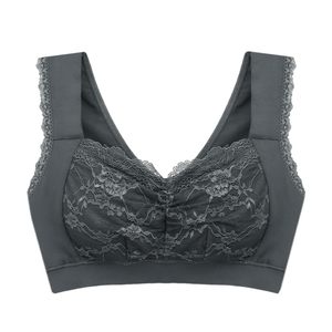 Soutien-gorge d'allaitement sans armatures, maintien optimal, côtés hauts, grandes tailles 8815 65L Gris anthracite - Product Image 1