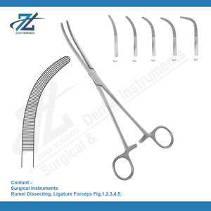 Rumel 24cm Curved Fig 3 Pinzas quirúrgicas de acero inoxidable Instrumento de disección de ligadura Hecho en Pakistán - Product Image 2