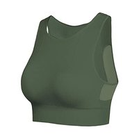 Soutien-gorge de sport long à col montant pour femme, haut court à dos nageur, débardeur de Yoga avec soutien-gorge intégré, logo et Design personnalisables