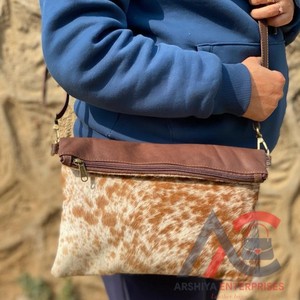 Sac à main en cuir de fourrure fait à la main pour femmes, sac à bandoulière élégant Style occidental - Product Image 1