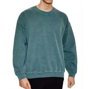 Venta al por mayor 100% sudaderas de algodón para hombre 380GSM peso pesado cuello redondo básico ropa de impresión digital para la temporada de invierno - Product Image 3