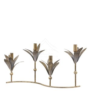 Bougeoir décoratif en fer noir vintage avec des détails artisanaux artistiques, idéal pour les intérieurs élégants à l'ambiance romantique - Product Image 2