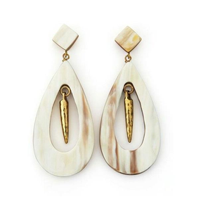 Vente en gros de boucles d'oreilles artisanales antiques en corne de buffle de haute qualité bijoux de mode pour femmes d'Inde fabriqués à la main par l'artisanat de luxe - Product Image 4