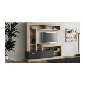 Kit Parete Living Lea 170x170x42 Naturale Legno/Antracite - Product Image 1