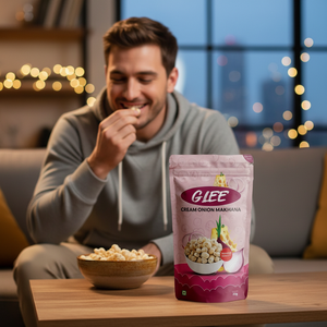 Glee Impex Cream & Onion Roasted Makhana 30g Sin Gluten, Alto en Proteínas, Snack de Nuez de Zorro Semiblando en Bolsa Doypack con Sabor Ácido - Product Image 3