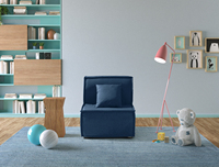 EVERGREENWEB Canapé-lit convertible moderne et extensible, matelas fabriqué en Italie, housse amovible, métal souple, pour l'école et la maison