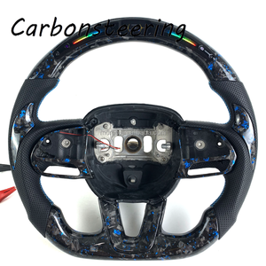 Accessoires de voiture, volant personnalisé en fibre de carbone forgée rouge avec LED RPM pour <span class=keywords><strong>Dodge</strong></span> Charger Challenger Hellcat SRT <span class=keywords><strong>RT</strong></span> 392 Durango - Product Image 5