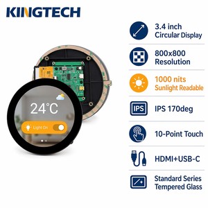 Kingtech OEM/ODM 3,4 Zoll Rundes Open-Frame LCD 800x800 1000 Nits Hochhelligkeits-Touchdisplay Raspberry Pi LCD-Modul - Product Image 2