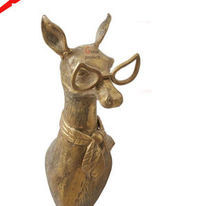 Escultura de cabeza de zorro animal de pared chapada en oro hecha a mano para decoración de obra maestra - Product Image 2